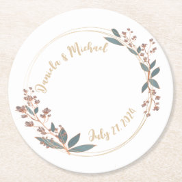 Elegante bruid en bruidegom bruiloft bar Onderzett Ronde Kartonnen Onderzetter