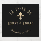 Elegante bruid en bruidegom bruiloft Fleur de Lis Sparkling Wijnetiket (Enkel label)