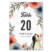 Elegante bruid en bruidegom Waterverf bloemenbruil Kaart (Voorkant)