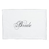 Elegante Bruid en Bruidegom Witte Trouwkuskussenho Kussensloop (Voorkant-Links)