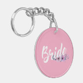 Elegante Bruid Huwelijk Calligrafie | Sleutelhange Sleutelhanger (Voorkant Links)