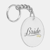 Elegante Bruid Huwelijkscalligrafie | Sleutelhange Sleutelhanger (Voorkant Links)