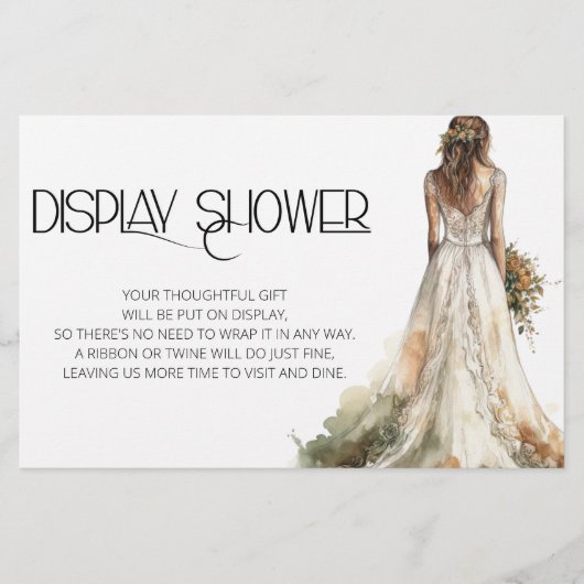 Elegante bruid in bruiloft jurk display douche briefpapier (Voorkant)