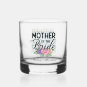 Elegante bruid Moeder toevoegen naam Bruiloft Whisky Glas (Achterkant)