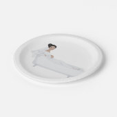 Elegante bruid ontspannen in bad bruiloft ontwerp papieren bordje (Gekanteld)