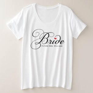 Elegante Bruid Toekomstige Mevrouw Dames Grote Maat T-shirt
