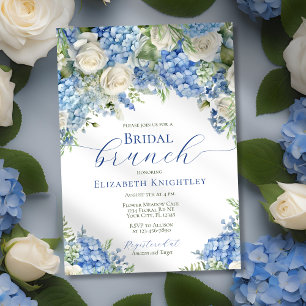 Elegante Bruids Brunch Blauwe Hydrangea Vrijgezell Kaart