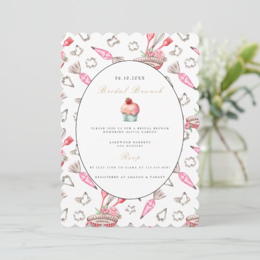 Elegante bruids brunch bruids douche uitnodiging (Staand voorkant)