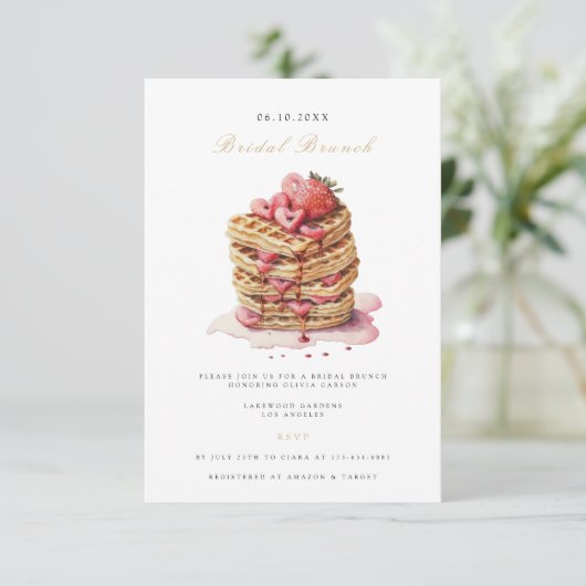 Elegante bruids brunch bruids douche uitnodiging informatiekaartje (Staand voorkant)