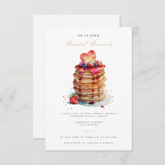 Elegante bruids brunch bruids douche uitnodiging informatiekaartje (Voorkant / Achterkant)