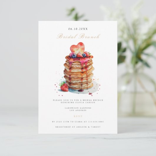 Elegante bruids brunch bruids douche uitnodiging informatiekaartje (Staand voorkant)