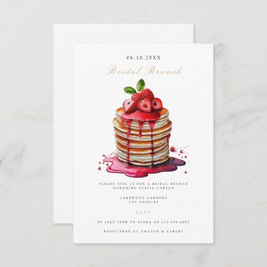 Elegante bruids brunch bruids douche uitnodiging informatiekaartje (Voorkant / Achterkant)