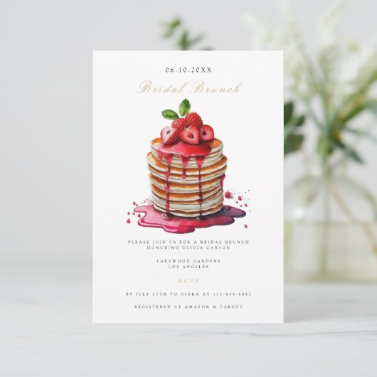 Elegante bruids brunch bruids douche uitnodiging informatiekaartje (Staand voorkant)