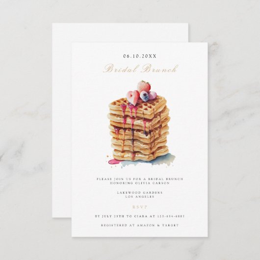 Elegante bruids brunch bruids douche uitnodiging informatiekaartje (Voorkant / Achterkant)