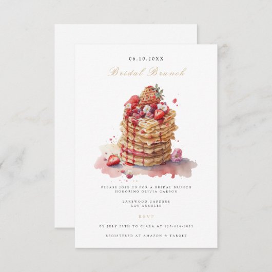 Elegante bruids brunch bruids douche uitnodiging informatiekaartje (Voorkant / Achterkant)