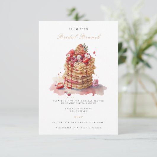 Elegante bruids brunch bruids douche uitnodiging informatiekaartje (Staand voorkant)