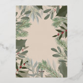 Elegante bruids foto perzik 1e kerst getrouwd folie feestdagenkaart (Achterkant)