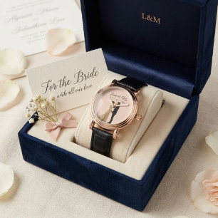 Elegante bruids-huwelijkscadeau op maat gemaakt aa horloge