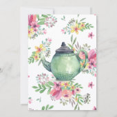 Elegante Bruids-Thee met Bloemen Kaart (Achterkant)