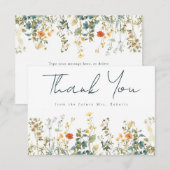 Elegante Bruidsboeket Bruiloft Bedankkaart (Voorkant / Achterkant)