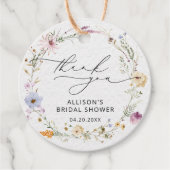 Elegante Bruidsboeket Bruiloft Dank Je Bedankjes Labels (Voorkant)