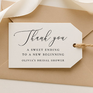 Elegante bruidsfeest bedankje Minimalistische fa Cadeaulabel