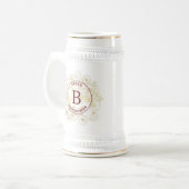 Elegante bruidsjonker monogram bierpul (Voorkant links)