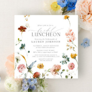 Elegante Bruidslunch Garden Bloemen Kaart
