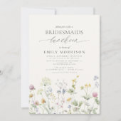 Elegante bruidslunch Wildflower Kaart (Voorkant)