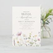 Elegante bruidslunch Wildflower Kaart (Staand voorkant)