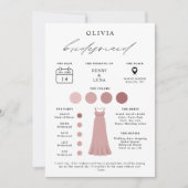 Elegante bruidsmeisje bruiloft informatiekaart kaart (Voorkant)