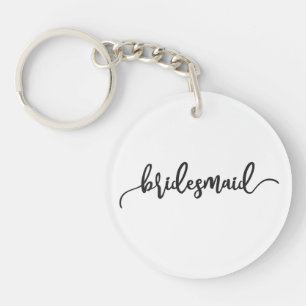 Elegante bruidsmeisje trouw kalligrafie Sleutelh Sleutelhanger