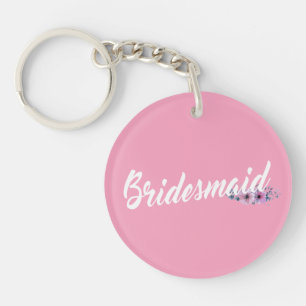 Elegante bruidsmeisje trouw kalligrafie Sleutelh Sleutelhanger