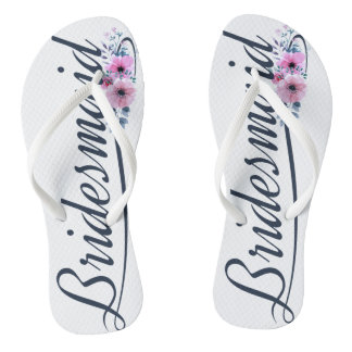 Elegante bruidsmeisje trouwfeest kalligrafie flip teenslippers