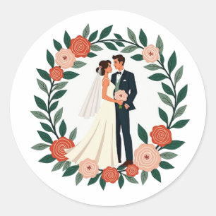 Elegante bruidspaar Sticker