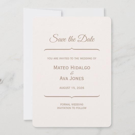 Elegante bruidspaarden redden de datum save the date (Achterkant)
