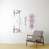 Elegante bruidssluier bruiloft grote bladeren wandkleed (In Situ (horizontaal))