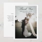 Elegante bruiloft bedankkaart met foto – Editab (Voorkant / Achterkant)