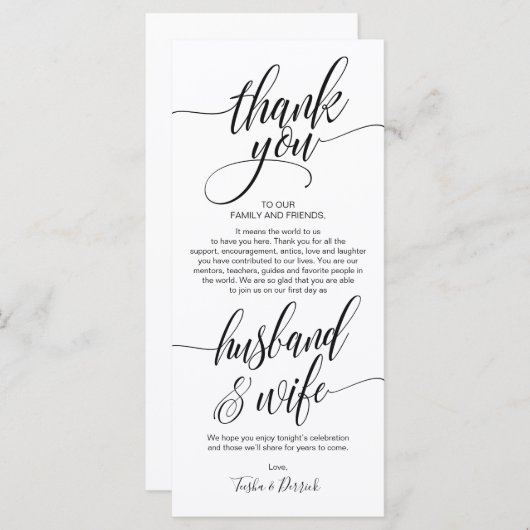 Elegante bruiloft Bedankt Plaats Instelling Kaart (Voorkant / Achterkant)