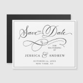 Elegante Bruiloft Bewaar de Datum Eenvoudige Magne (Voorkant / Achterkant)