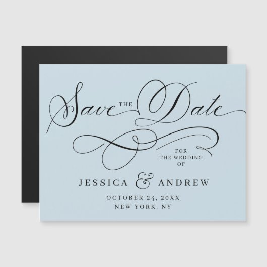 Elegante Bruiloft Bewaar de Datum Eenvoudige Magne (Voorkant / Achterkant)