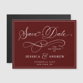 Elegante Bruiloft Bewaar de Datum Eenvoudige Magne (Voorkant / Achterkant)