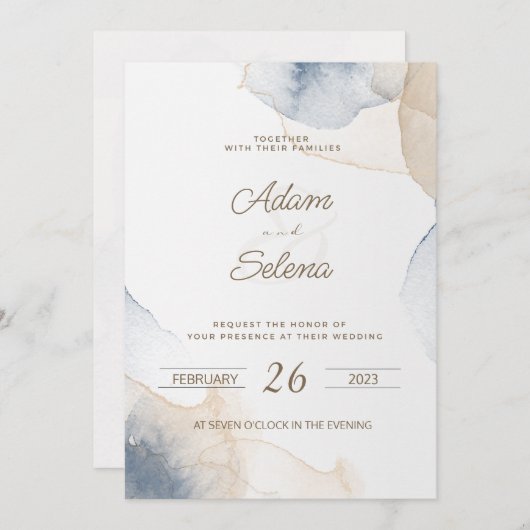 elegante bruiloft Bewaar de datum uitnodiging (Voorkant / Achterkant)