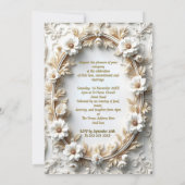Elegante bruiloft Bloemen Goud Wit  Lijst Kaart (Achterkant)