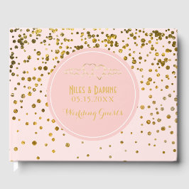 Elegante bruiloft | Blush roze gouden Confetti har Gastenboek