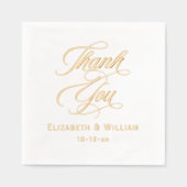 Elegante bruiloft bruid bruidegom datum dank u #2 folie servetten (Voorkant)
