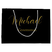 Elegante bruiloft cadeau tas met gepersonaliseerde groot cadeauzakje (Achterkant)