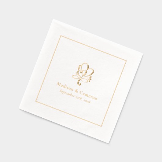 Elegante bruiloft Chic Custom Gold Folie Servetten (Links)