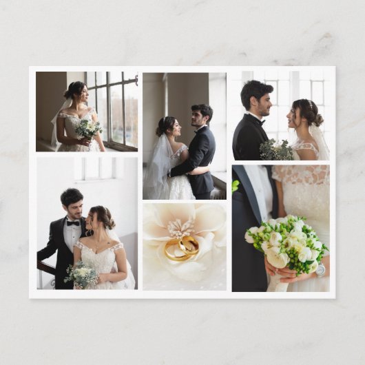 Elegante bruiloft collage dank u briefkaart (Voorkant)