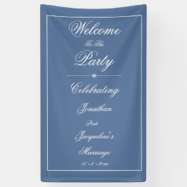 Elegante bruiloft Custom Chic Dusty Blue Welkom Spandoek